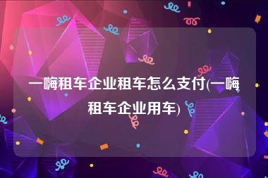 一嗨租车企业租车怎么支付(一嗨租车企业用车)