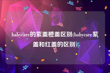 babycare的紫盖橙盖区别(babycare紫盖和红盖的区别)