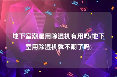 地下室潮湿用除湿机有用吗(地下室用除湿机就不潮了吗)