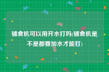 辅食机可以用开水打吗(辅食机是不是都要加水才能打)