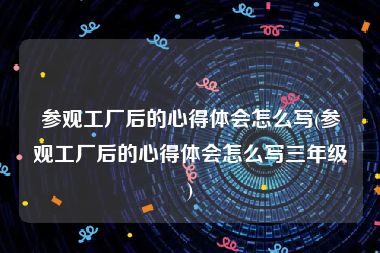 参观工厂后的心得体会怎么写(参观工厂后的心得体会怎么写三年级)