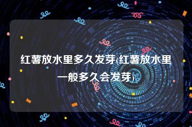 红薯放水里多久发芽(红薯放水里一般多久会发芽)