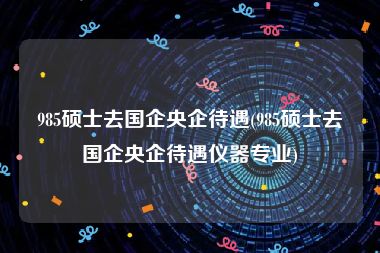 985硕士去国企央企待遇(985硕士去国企央企待遇仪器专业)