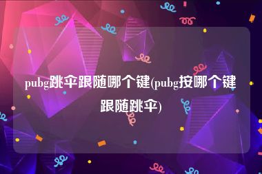 pubg跳伞跟随哪个键(pubg按哪个键跟随跳伞)