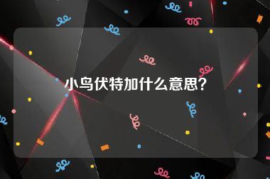 小鸟伏特加什么意思？