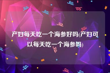 产妇每天吃一个海参好吗(产妇可以每天吃一个海参吗)