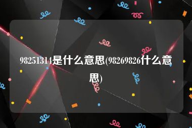 98251314是什么意思(98269826什么意思)