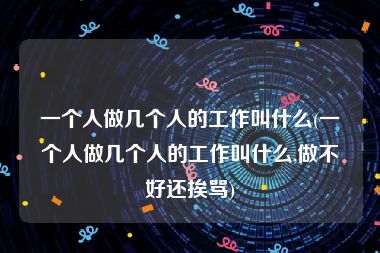 一个人做几个人的工作叫什么(一个人做几个人的工作叫什么,做不好还挨骂)