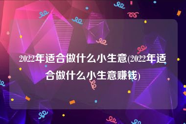 2022年适合做什么小生意(2022年适合做什么小生意赚钱)