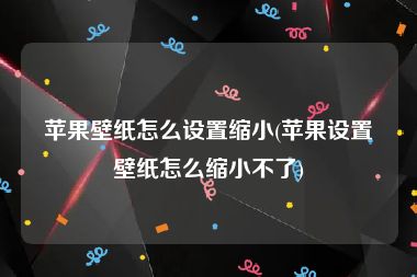 苹果壁纸怎么设置缩小(苹果设置壁纸怎么缩小不了)