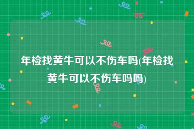 年检找黄牛可以不伤车吗(年检找黄牛可以不伤车吗吗)