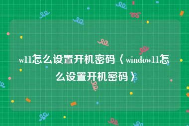 w11怎么设置开机密码〈window11怎么设置开机密码〉