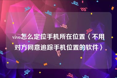 vivo怎么定位手机所在位置〈不用对方同意追踪手机位置的软件〉