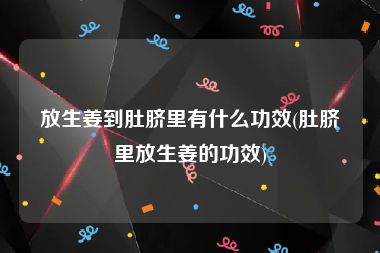 放生姜到肚脐里有什么功效(肚脐里放生姜的功效)