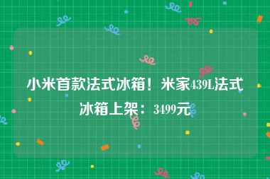 小米首款法式冰箱！米家439L法式冰箱上架：3499元