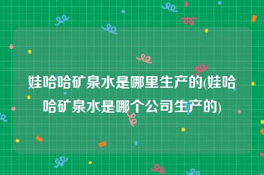 娃哈哈矿泉水是哪里生产的(娃哈哈矿泉水是哪个公司生产的)