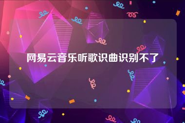 网易云音乐听歌识曲识别不了