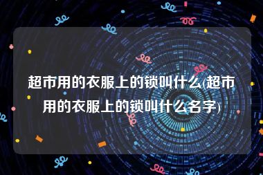 超市用的衣服上的锁叫什么(超市用的衣服上的锁叫什么名字)