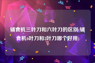 辅食机三叶刀和六叶刀的区别(辅食机6叶刀和3叶刀哪个好用)