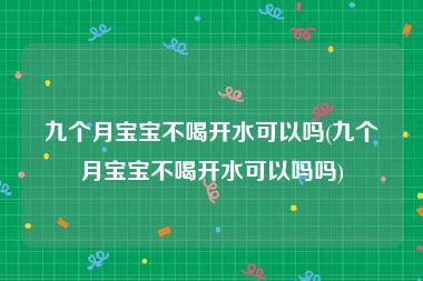 九个月宝宝不喝开水可以吗(九个月宝宝不喝开水可以吗吗)