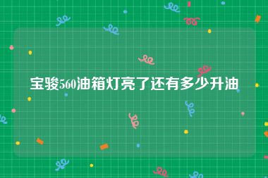 宝骏560油箱灯亮了还有多少升油