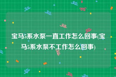 宝马5系水泵一直工作怎么回事(宝马5系水泵不工作怎么回事)