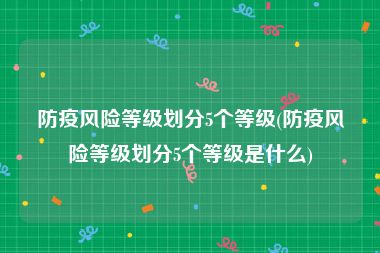 防疫风险等级划分5个等级(防疫风险等级划分5个等级是什么)