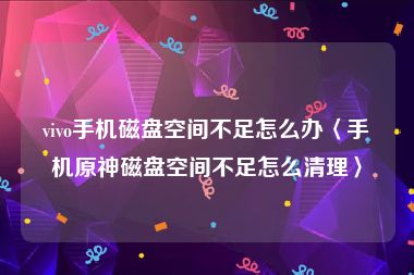 vivo手机磁盘空间不足怎么办〈手机原神磁盘空间不足怎么清理〉