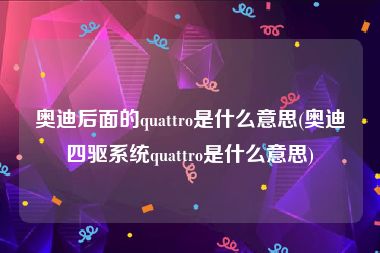 奥迪后面的quattro是什么意思(奥迪四驱系统quattro是什么意思)