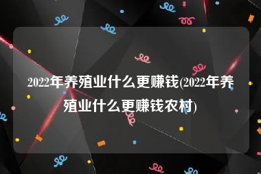 2022年养殖业什么更赚钱(2022年养殖业什么更赚钱农村)