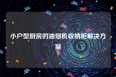 小户型厨房的油烟机收纳柜解决方案