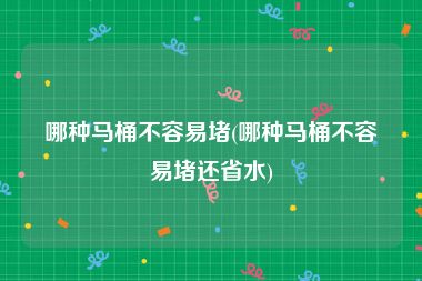 哪种马桶不容易堵(哪种马桶不容易堵还省水)