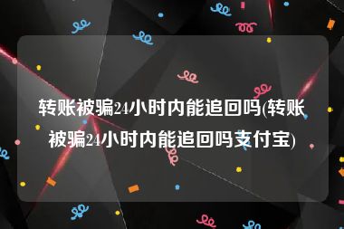 转账被骗24小时内能追回吗(转账被骗24小时内能追回吗支付宝)