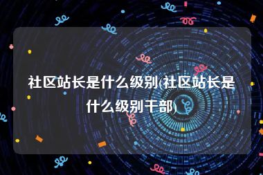 社区站长是什么级别(社区站长是什么级别干部)