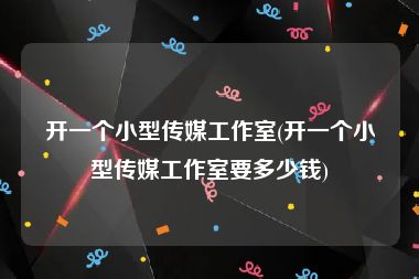 开一个小型传媒工作室(开一个小型传媒工作室要多少钱)