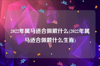 2022年属马适合佩戴什么(2022年属马适合佩戴什么生肖)