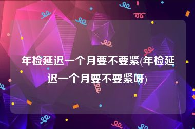 年检延迟一个月要不要紧(年检延迟一个月要不要紧呀)