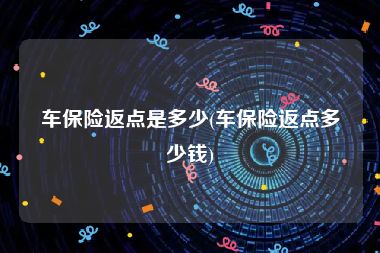 车保险返点是多少(车保险返点多少钱)