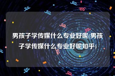 男孩子学传媒什么专业好呢(男孩子学传媒什么专业好呢知乎)