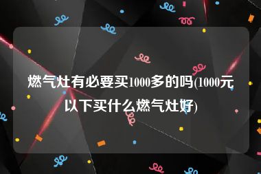 燃气灶有必要买1000多的吗(1000元以下买什么燃气灶好)