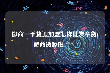 微商一手货源加盟怎样批发拿货(微商货源招 *** )