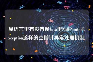 易语言里有没有像Java里NullPointerException这样的空指针异常处理机制