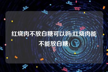 红烧肉不放白糖可以吗(红烧肉能不能放白糖)