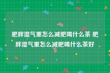 肥胖湿气重怎么减肥喝什么茶 肥胖湿气重怎么减肥喝什么茶好