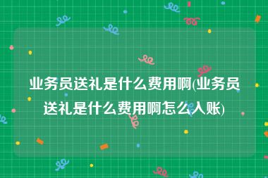 业务员送礼是什么费用啊(业务员送礼是什么费用啊怎么入账)