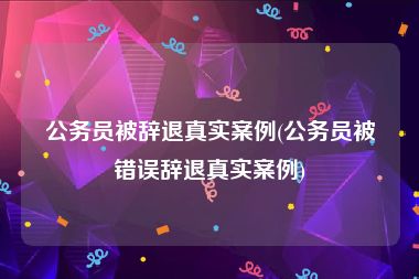 公务员被辞退真实案例(公务员被错误辞退真实案例)