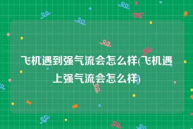 飞机遇到强气流会怎么样(飞机遇上强气流会怎么样)