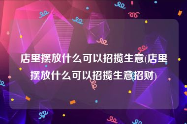 店里摆放什么可以招揽生意(店里摆放什么可以招揽生意招财)