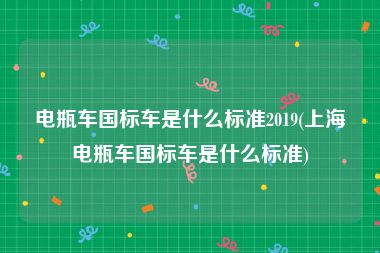 电瓶车国标车是什么标准2019(上海电瓶车国标车是什么标准)