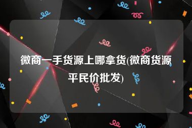 微商一手货源上哪拿货(微商货源平民价批发)